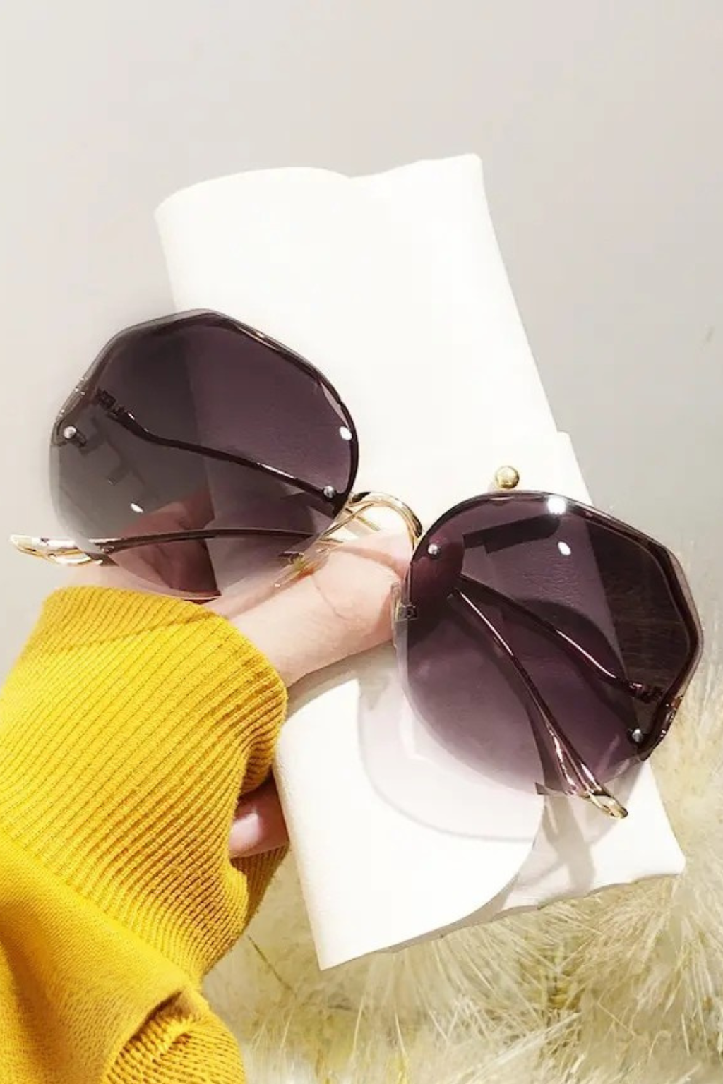 Edie | Rimless Oversized Gradient Sunglasses