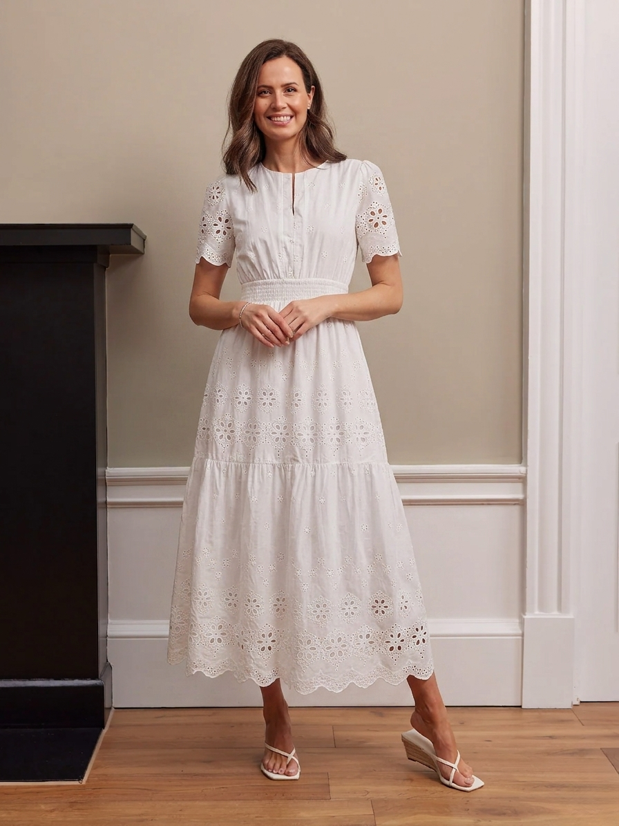 The Georgie Tiered Broderie Dress