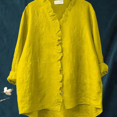 Lily | Casual Shirt with Ruffles in Cotton and Linen
