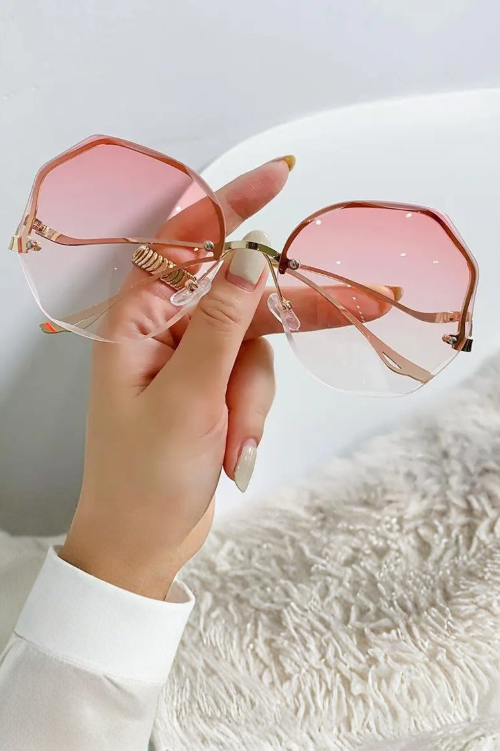 Edie | Rimless Oversized Gradient Sunglasses