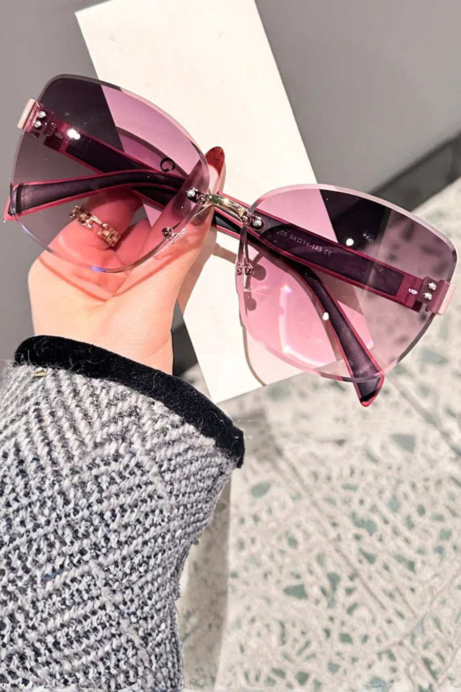 Kalina | Rimless Cat Eye Gradient Sunglasses