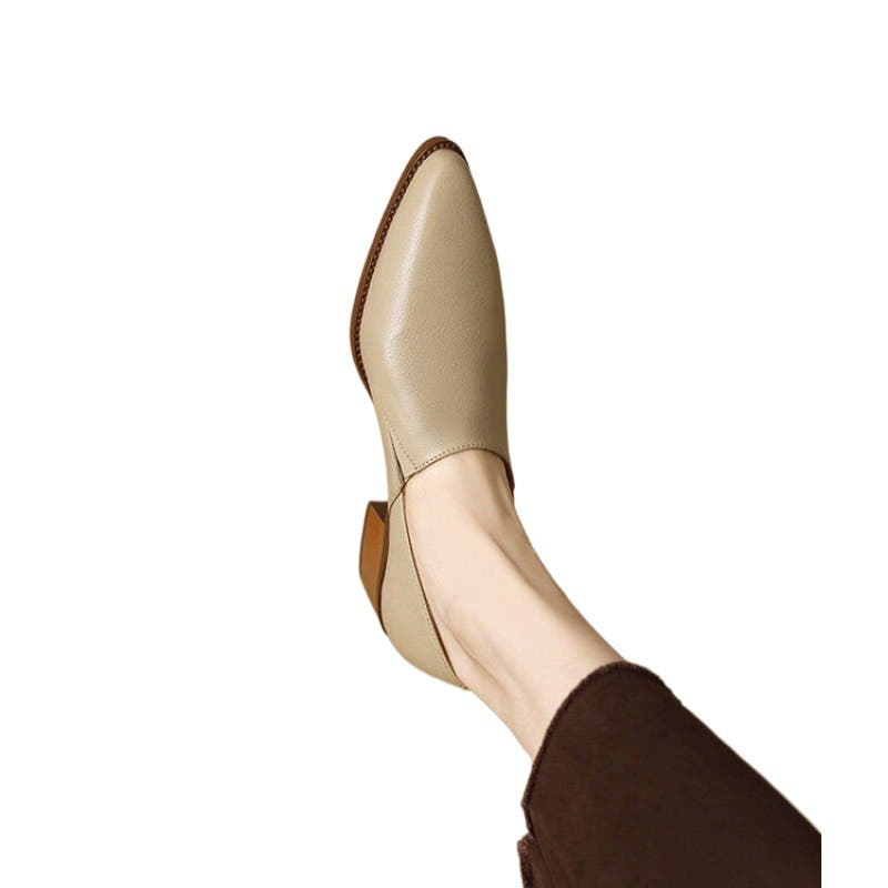 Marquette Square-Toe Leather Slip-On