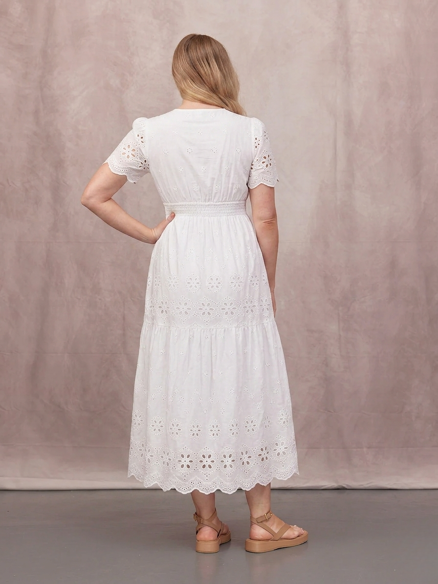 The Georgie Tiered Broderie Dress