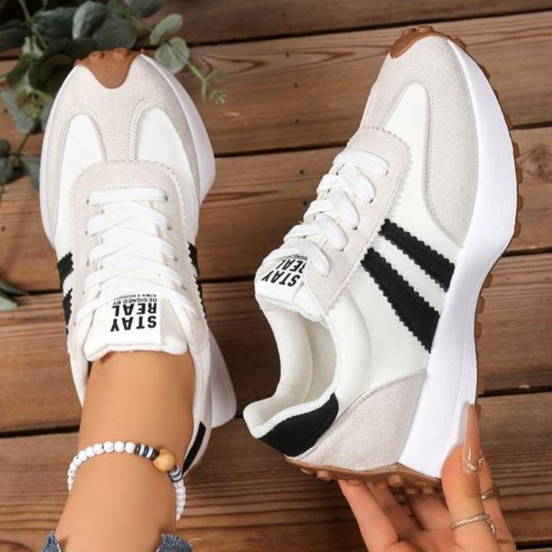 Remi | Retro Stripe Lace-Up Sneakers