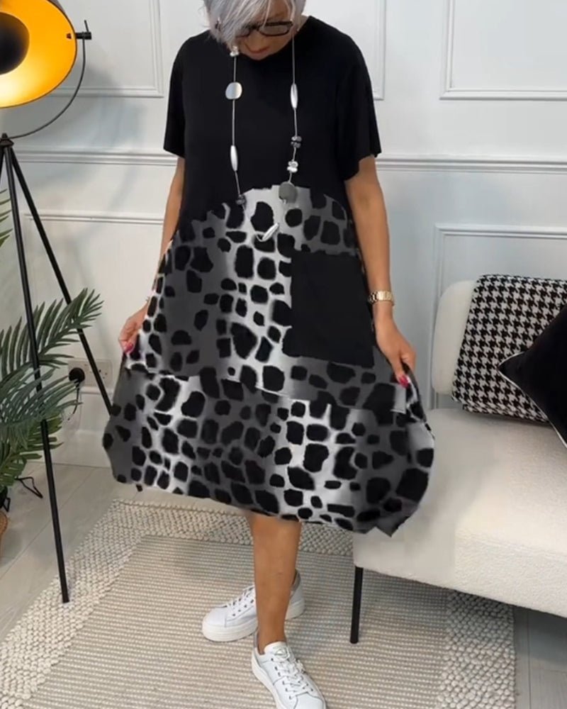 Zara | Printed Midi Dress With Pockets
