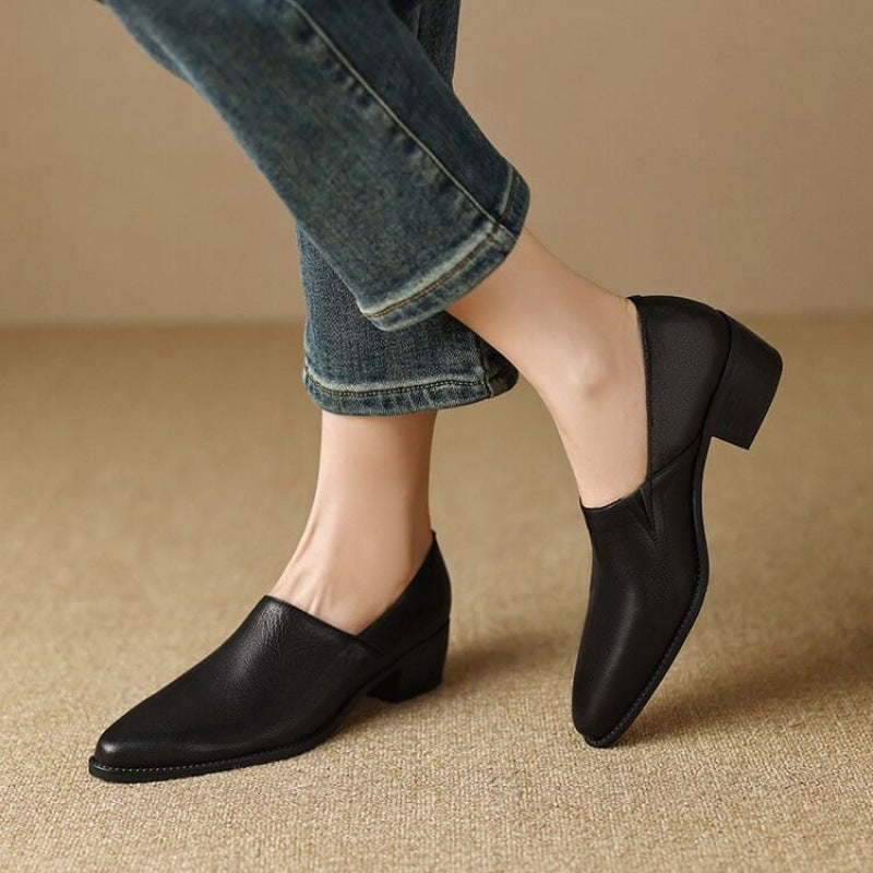 Marquette Square-Toe Leather Slip-On
