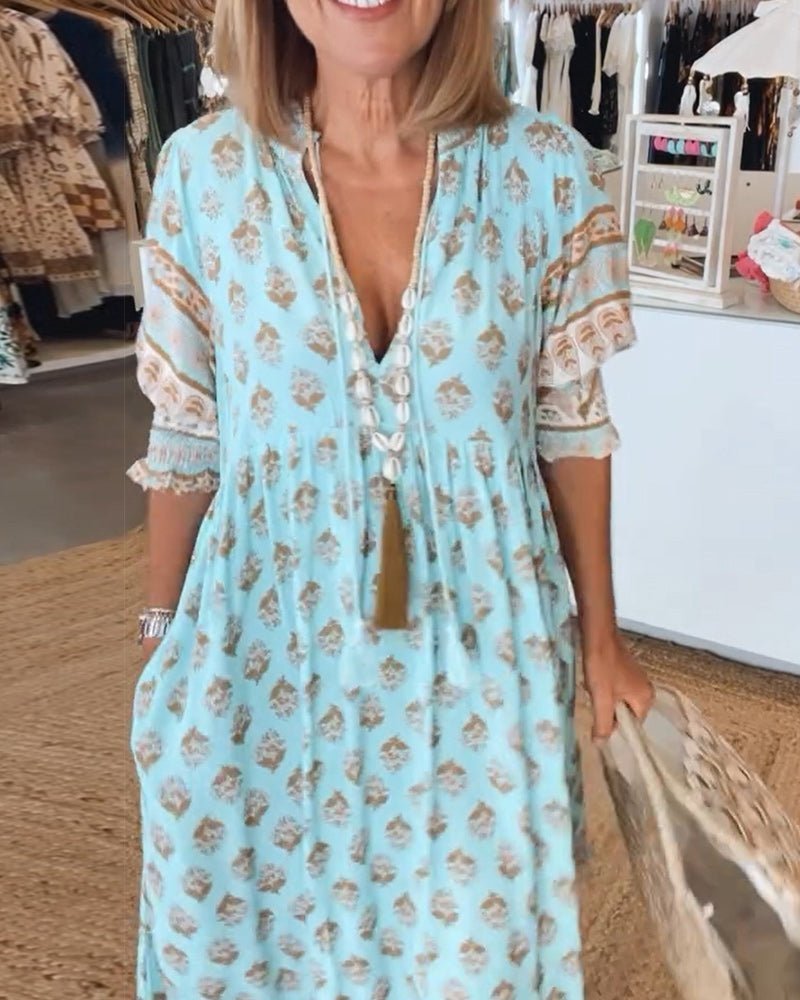 Mana | Floral V-Neck Dress