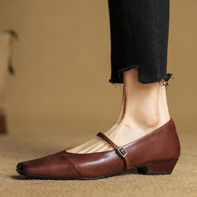 Aurette Leather Mary Jane Flats