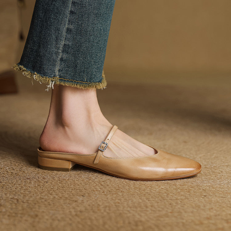 Sarah Mary-Jane Leather Flats