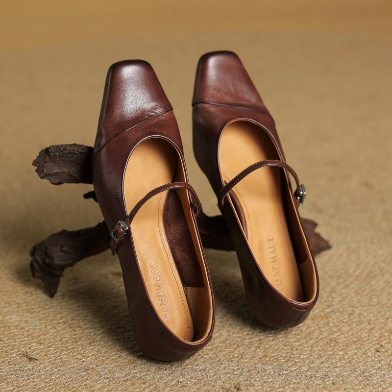 Aurette Leather Mary Jane Flats