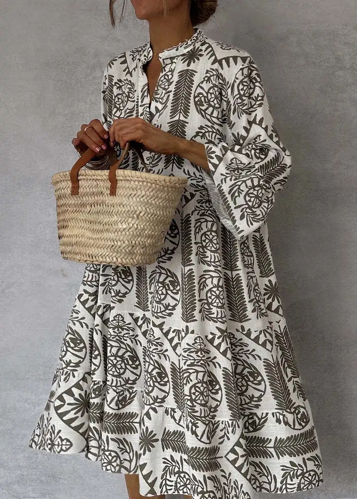 Anya | Boho Print Flowy Midi Dress