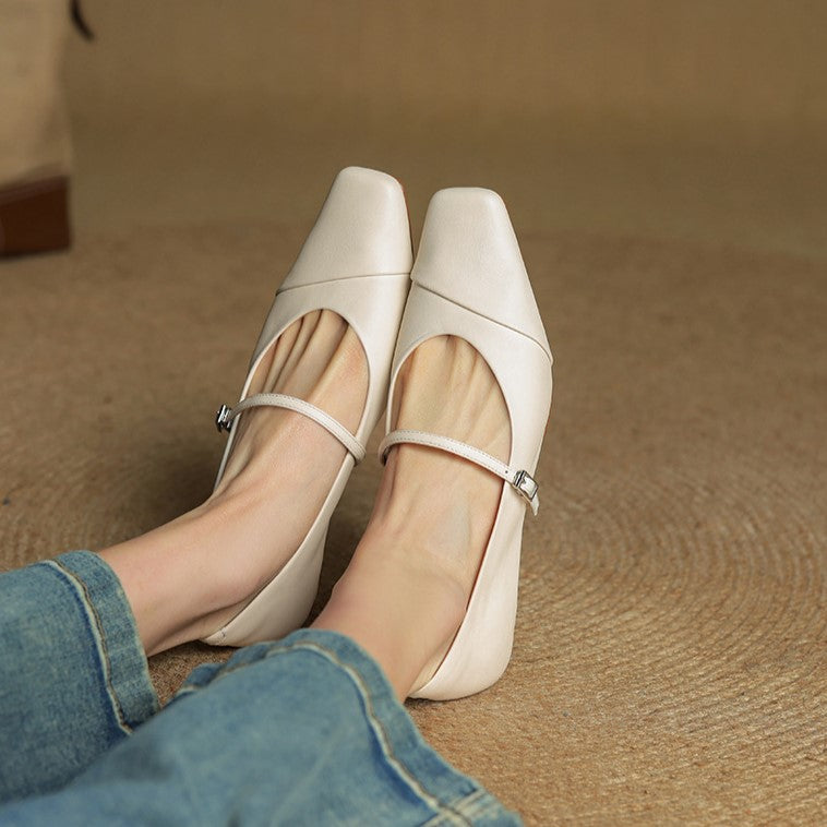 Aurette Leather Mary Jane Flats