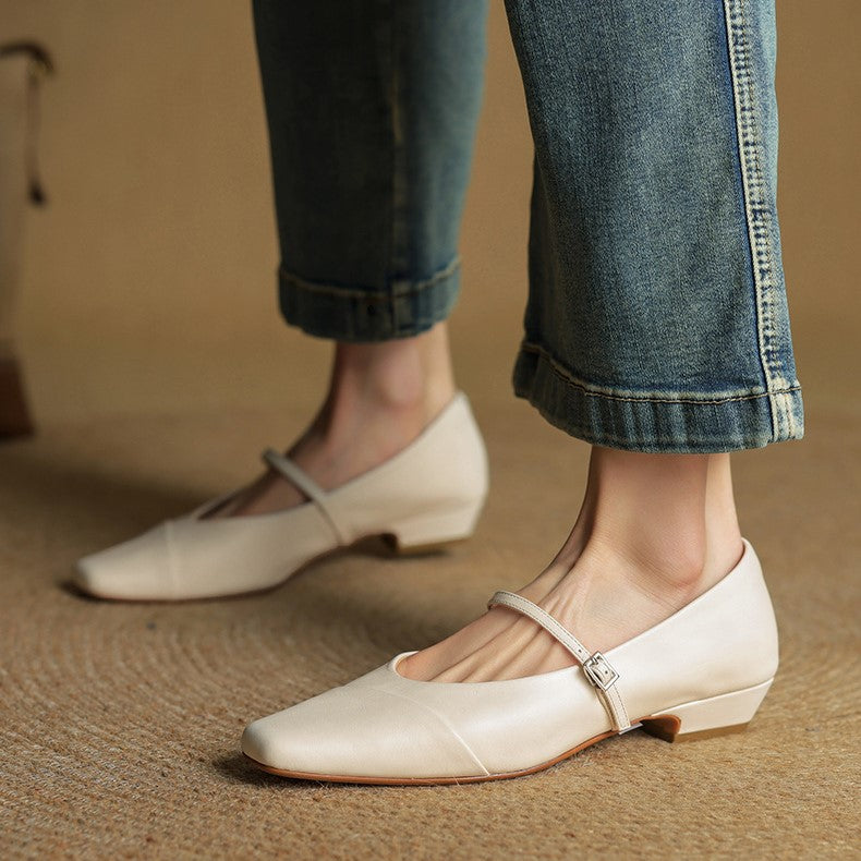 Aurette Leather Mary Jane Flats
