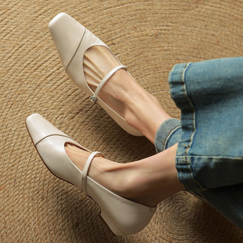 Aurette Leather Mary Jane Flats