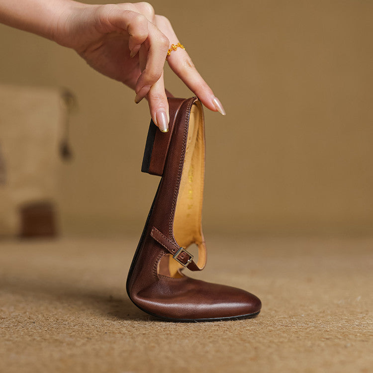 Sarah Mary-Jane Leather Flats
