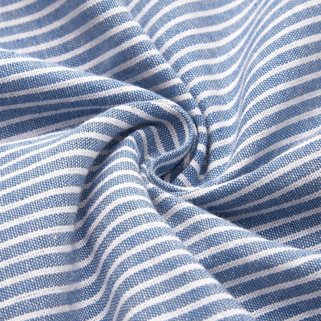 Britta | Striped Button-Trim Midi Dress