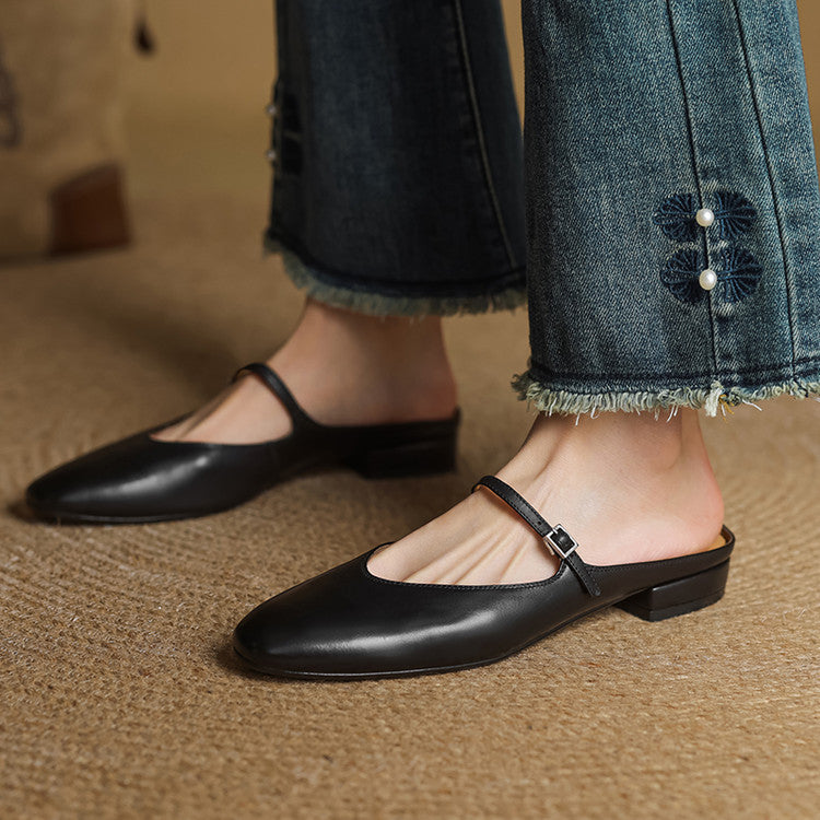 Sarah Mary-Jane Leather Flats
