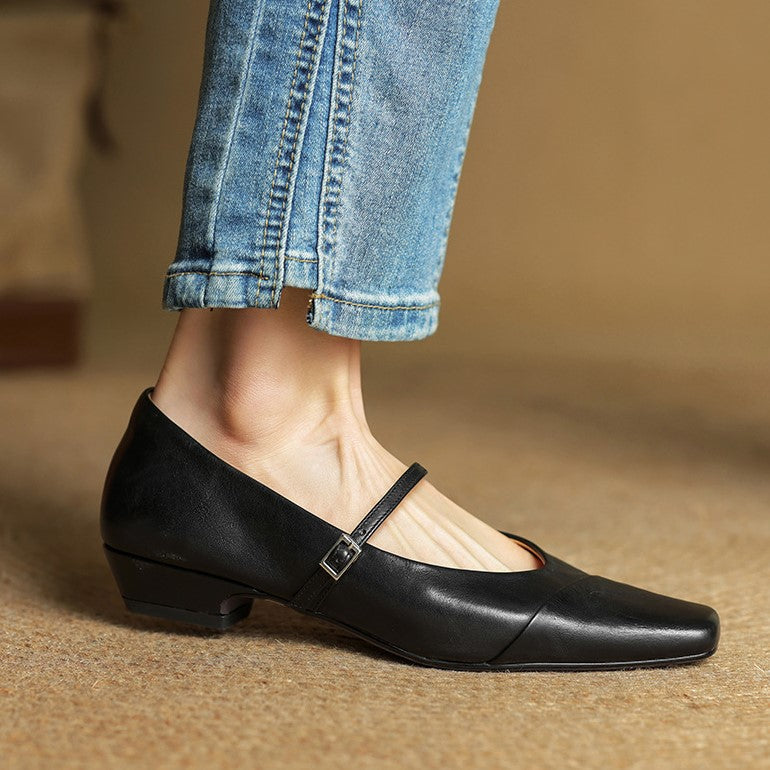 Aurette Leather Mary Jane Flats