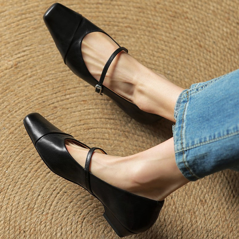 Aurette Leather Mary Jane Flats