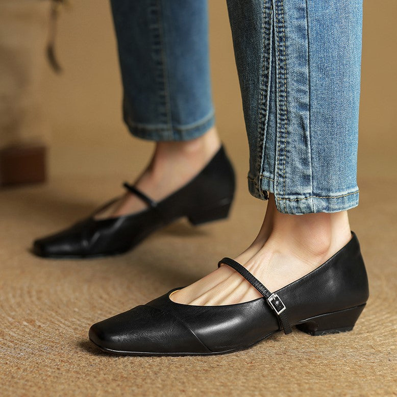 Aurette Leather Mary Jane Flats