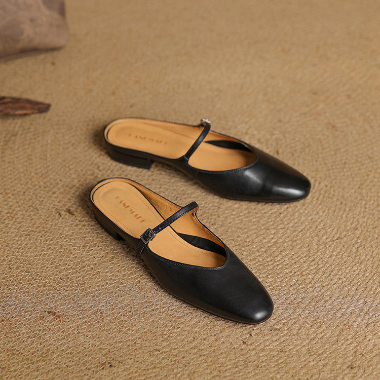Sarah Mary-Jane Leather Flats