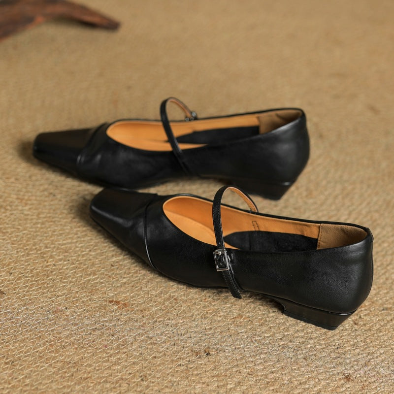 Aurette Leather Mary Jane Flats