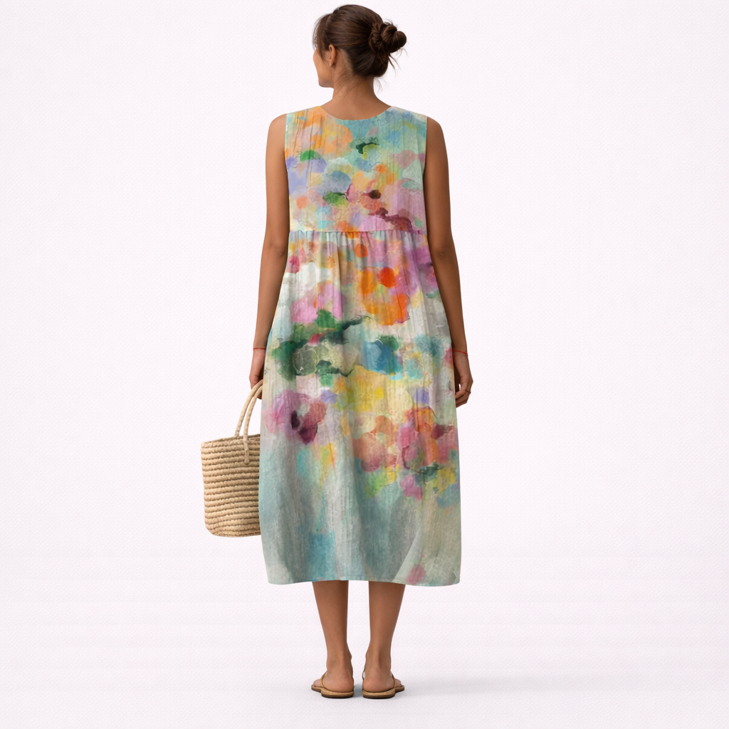 Carla | Elegant Multicolor Midi Dress