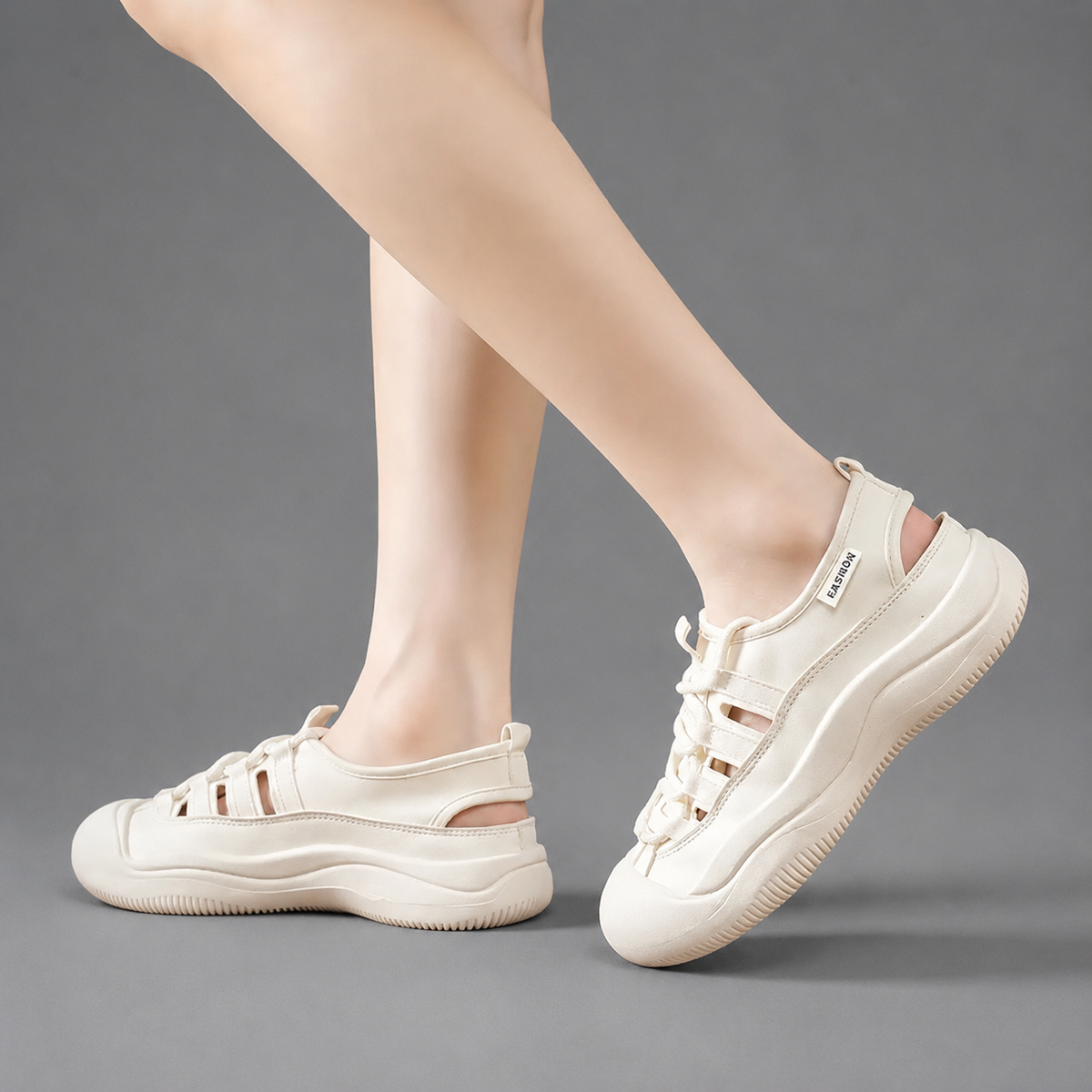 Una | Breathable Cut-Out Platform Shoes