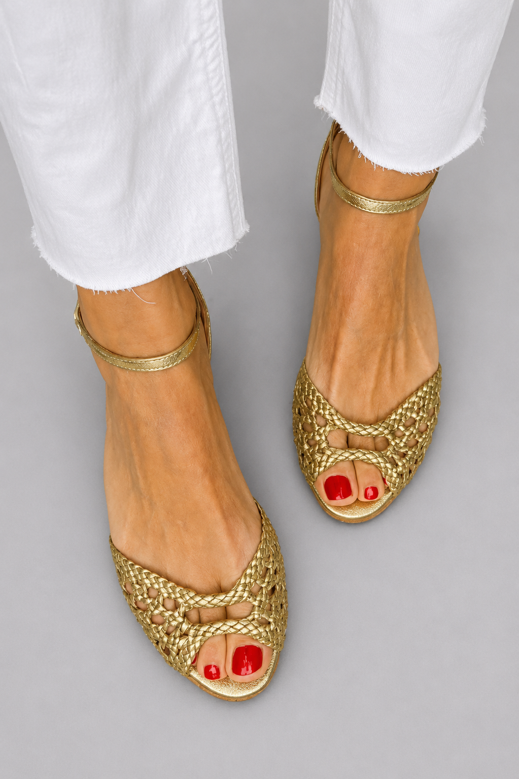 Isadora™ | Gold Braided Sandals