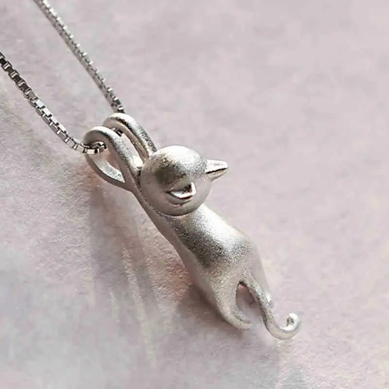 Fun Necklace with a 925 Silver Kitten