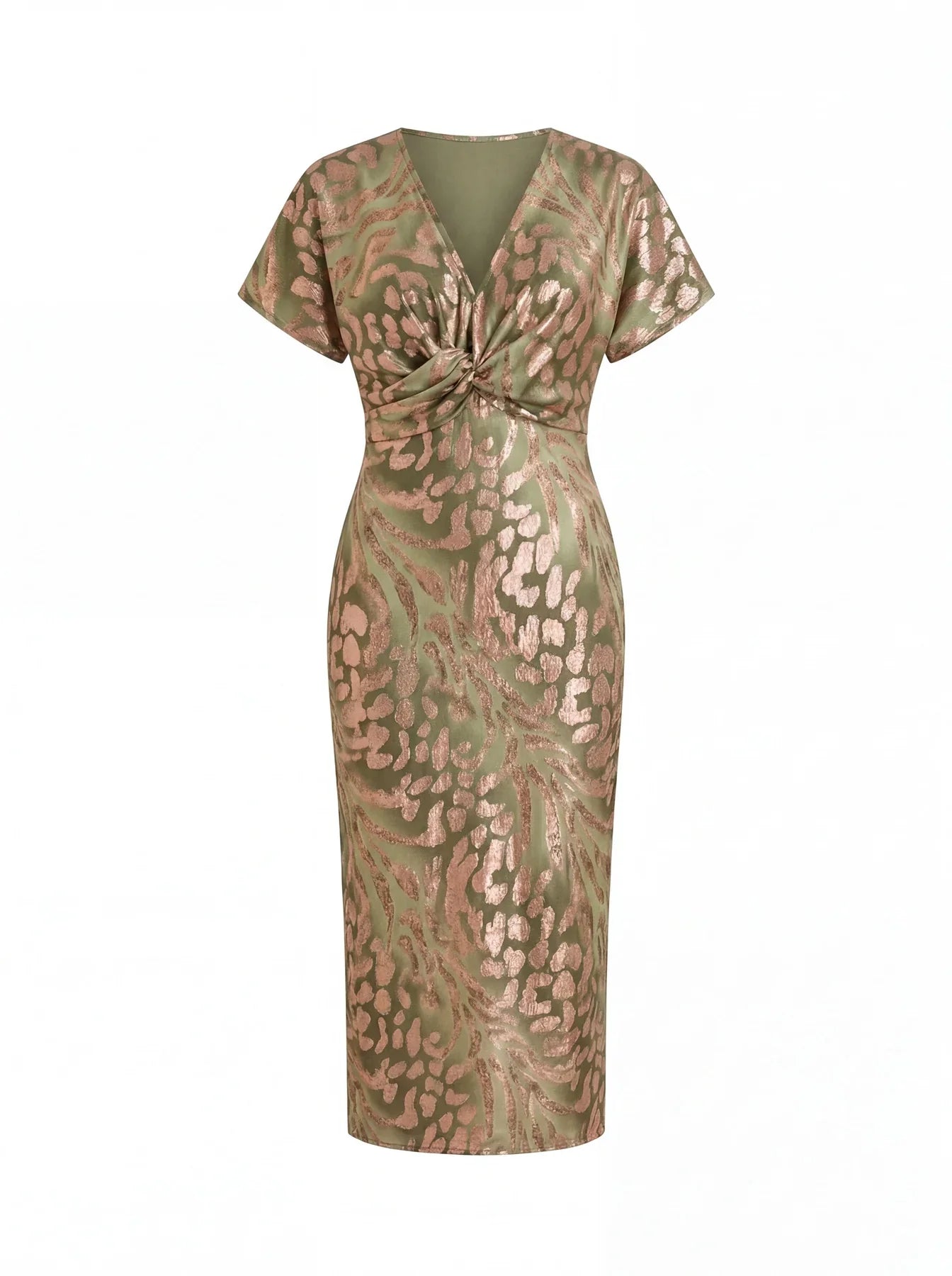 Jasmine | Elegant Twist-Waist Midi Dress