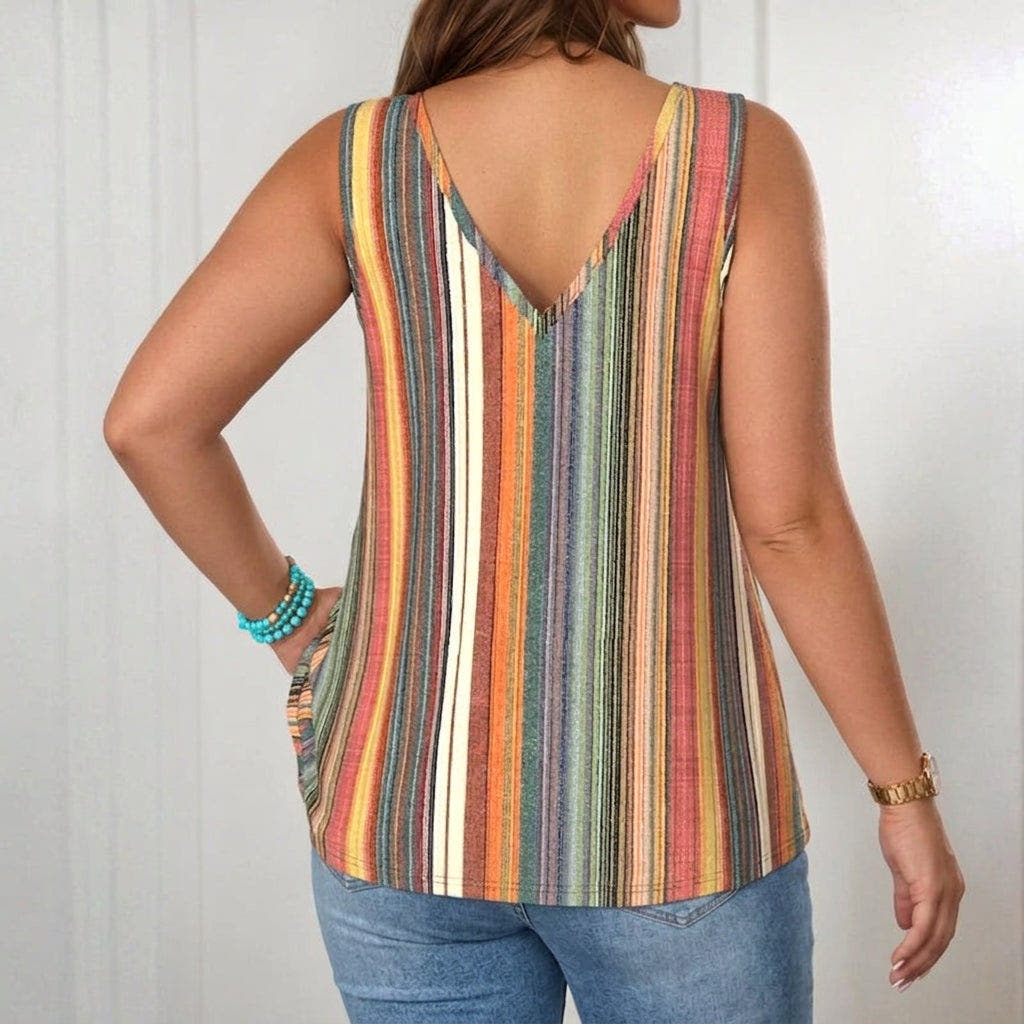 Ariana | Striped Sleeveless Tank Top