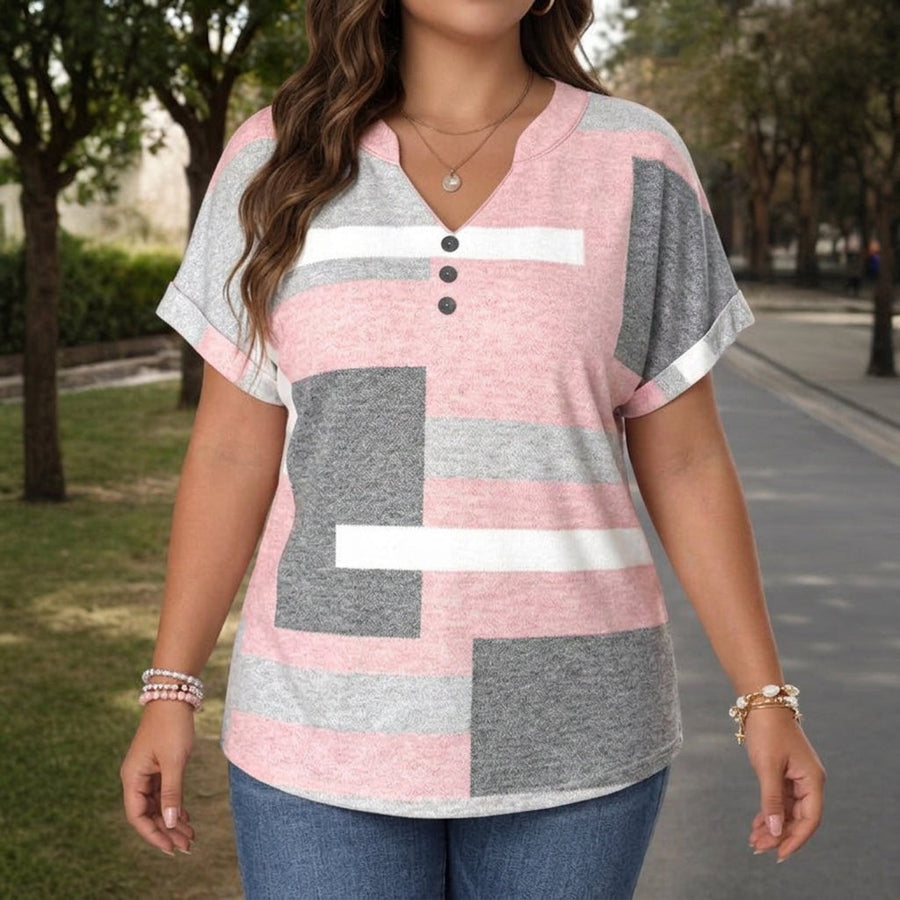 Abby | Colour Block V-Neck Blouse