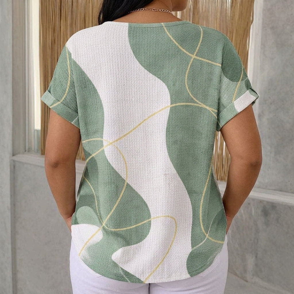 Calanthe | Abstract Colour Block Blouse