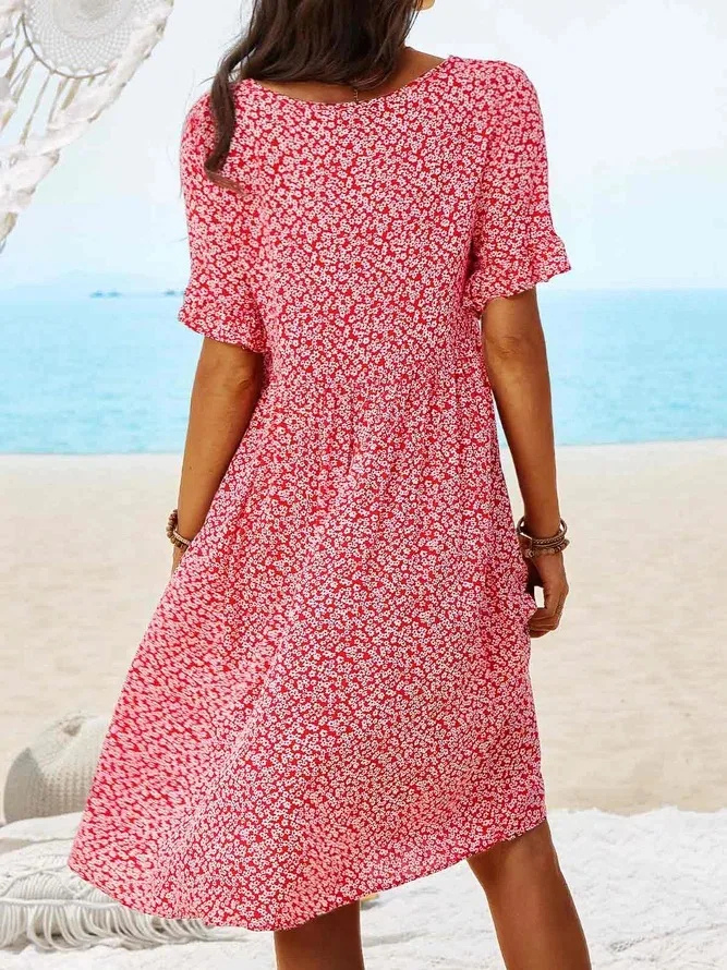 Fabiola | Ditsy Floral Flutter-Sleeve Mini Dress
