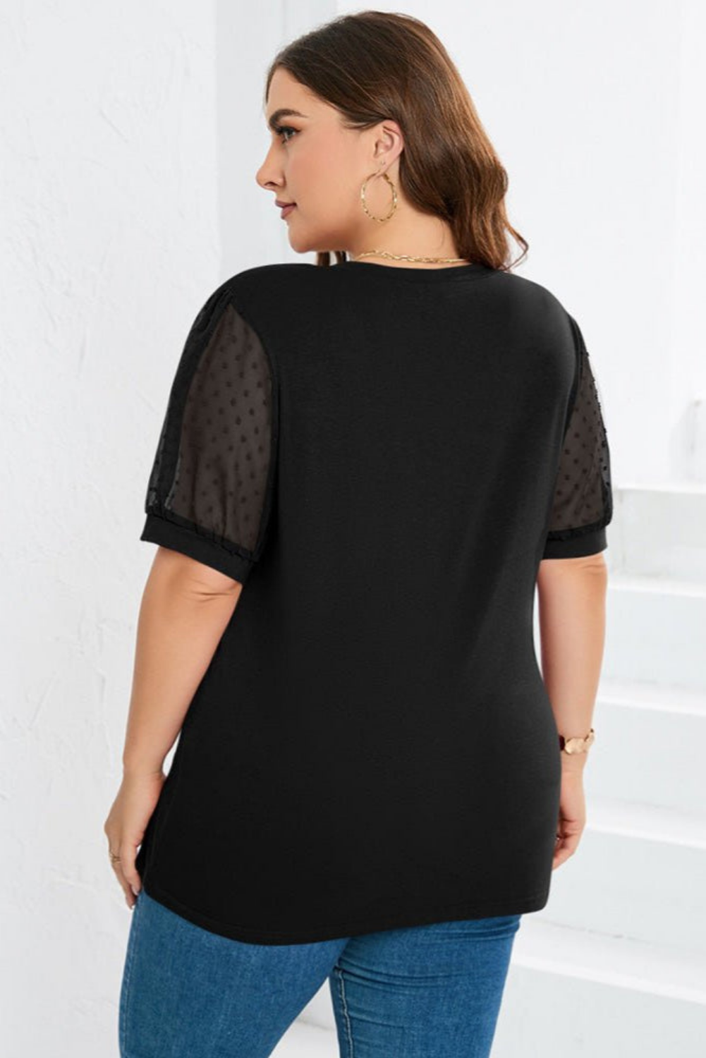 Della | Swiss Dot Puff Sleeve Top