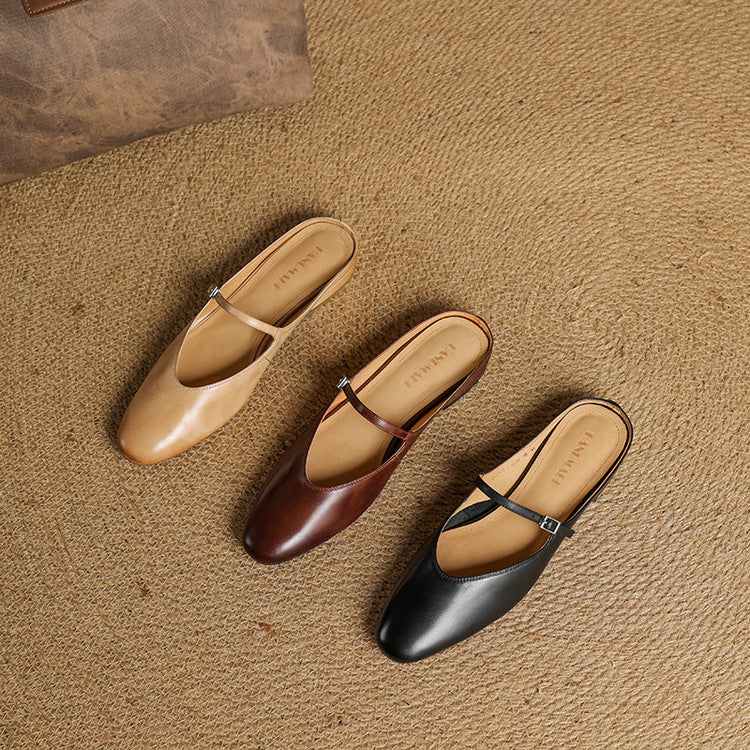 Sarah Mary-Jane Leather Flats