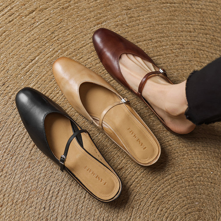 Sarah Mary-Jane Leather Flats