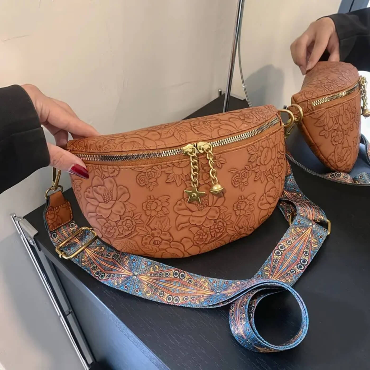 Filomena's Embossed Charm | Crossbody Bag