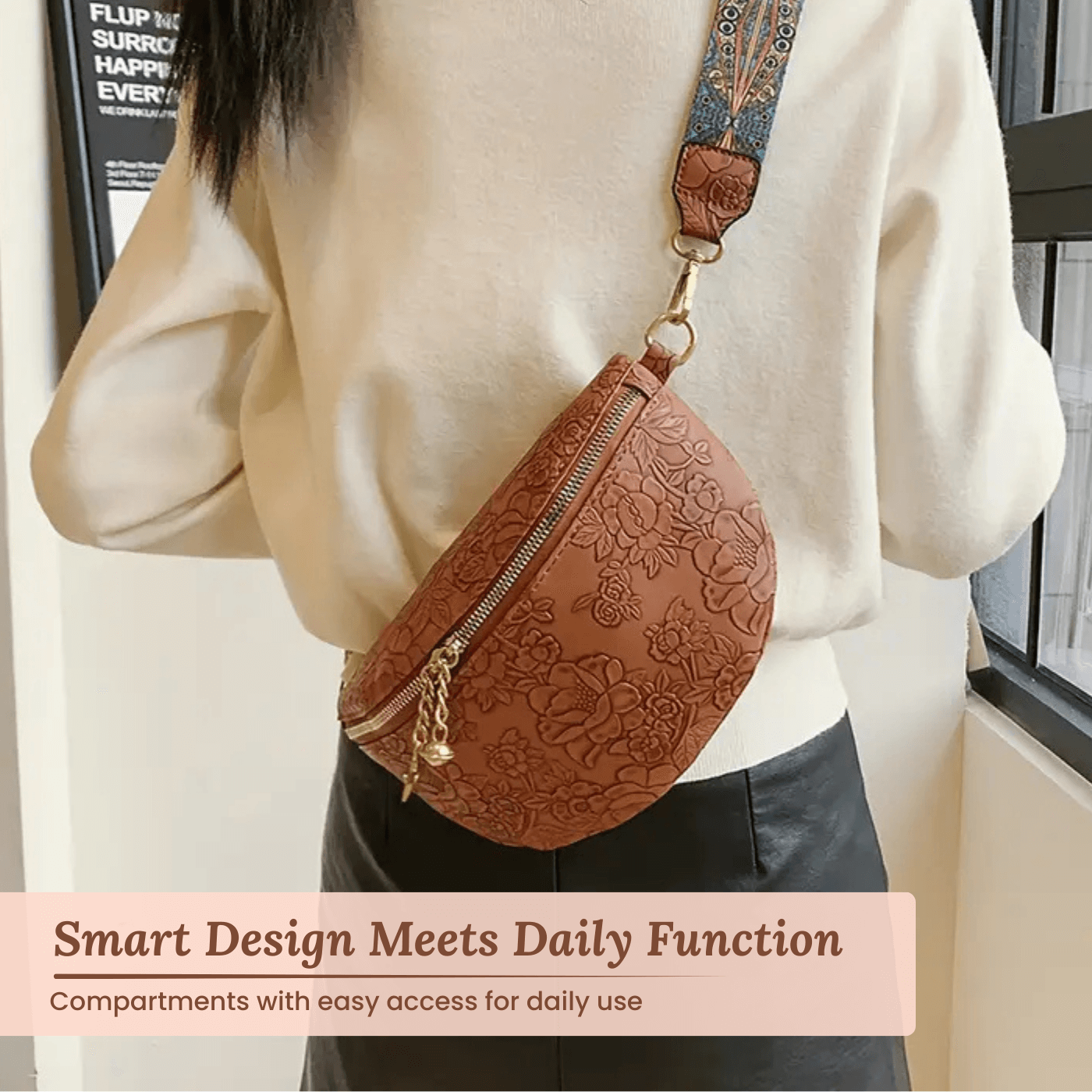 Filomena's Embossed Charm | Crossbody Bag