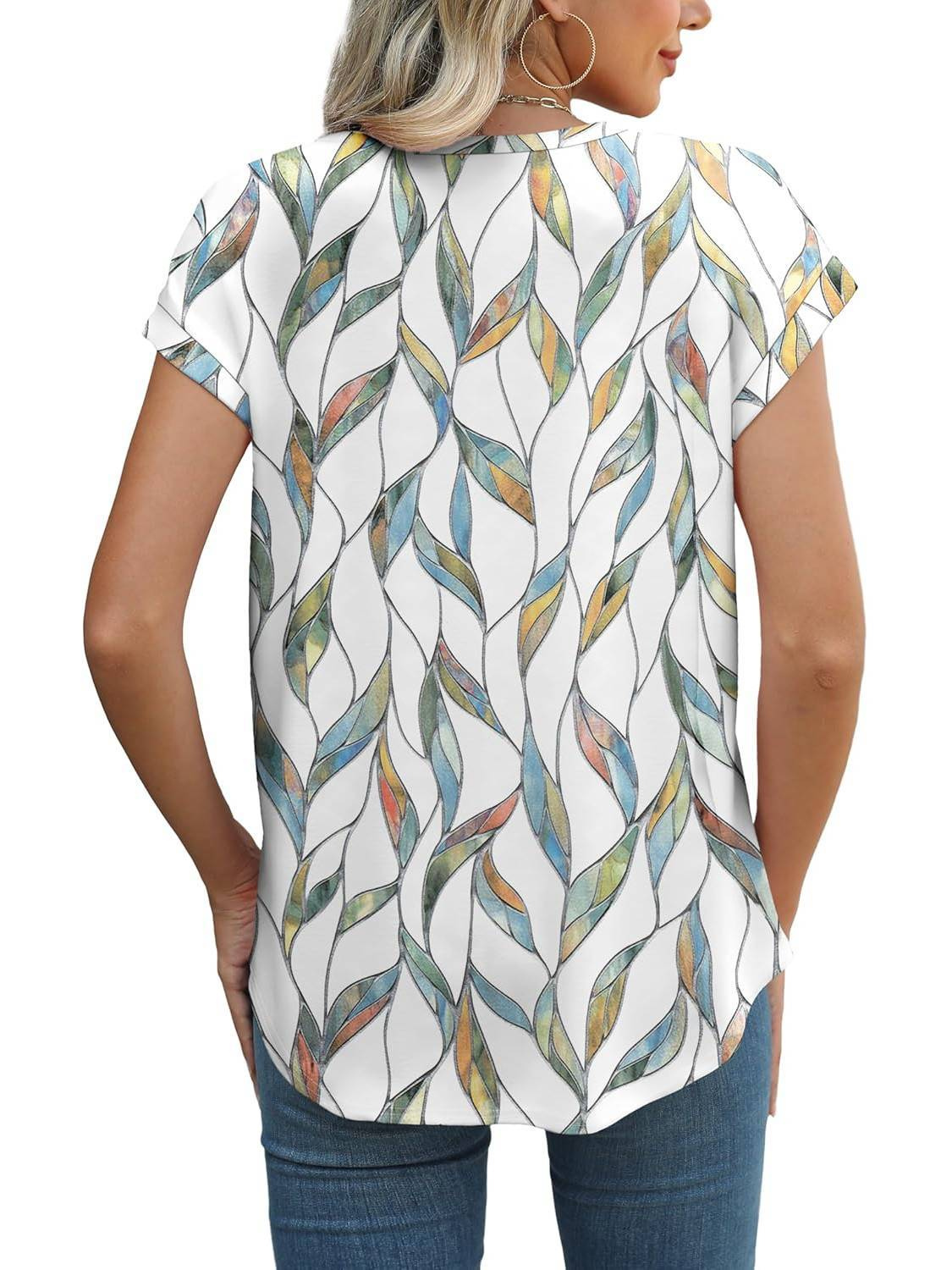 Faye | Botanical Print Cap Sleeve Top