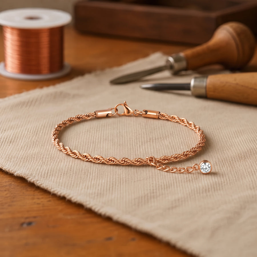 Braid Copper Anklet