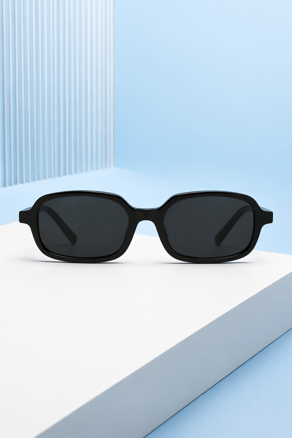 Adalie | Narrow Rectangle Tinted Retro Sunglasses