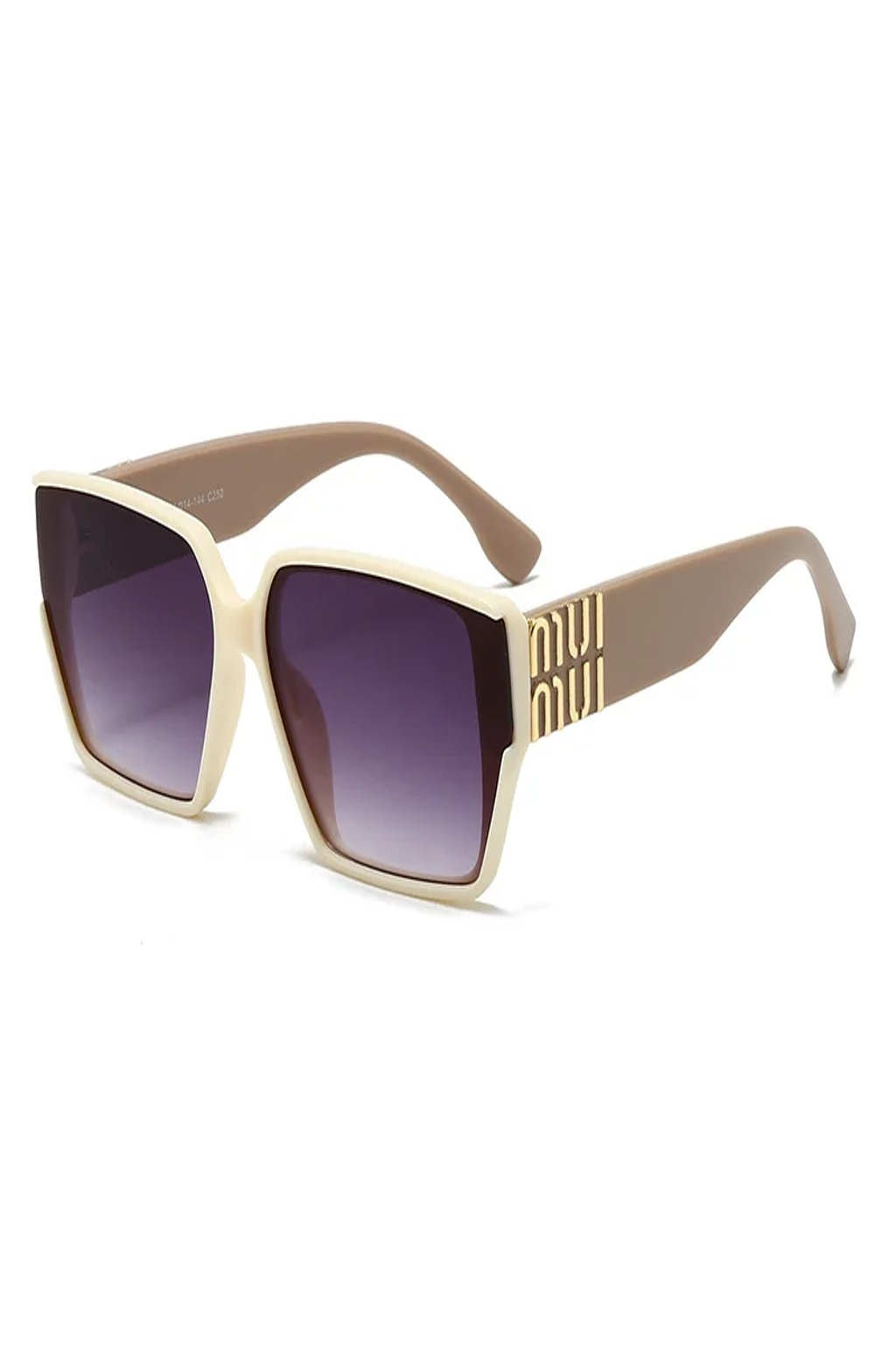 Lysandra | Oversized Square Gold Detail Sunglasses