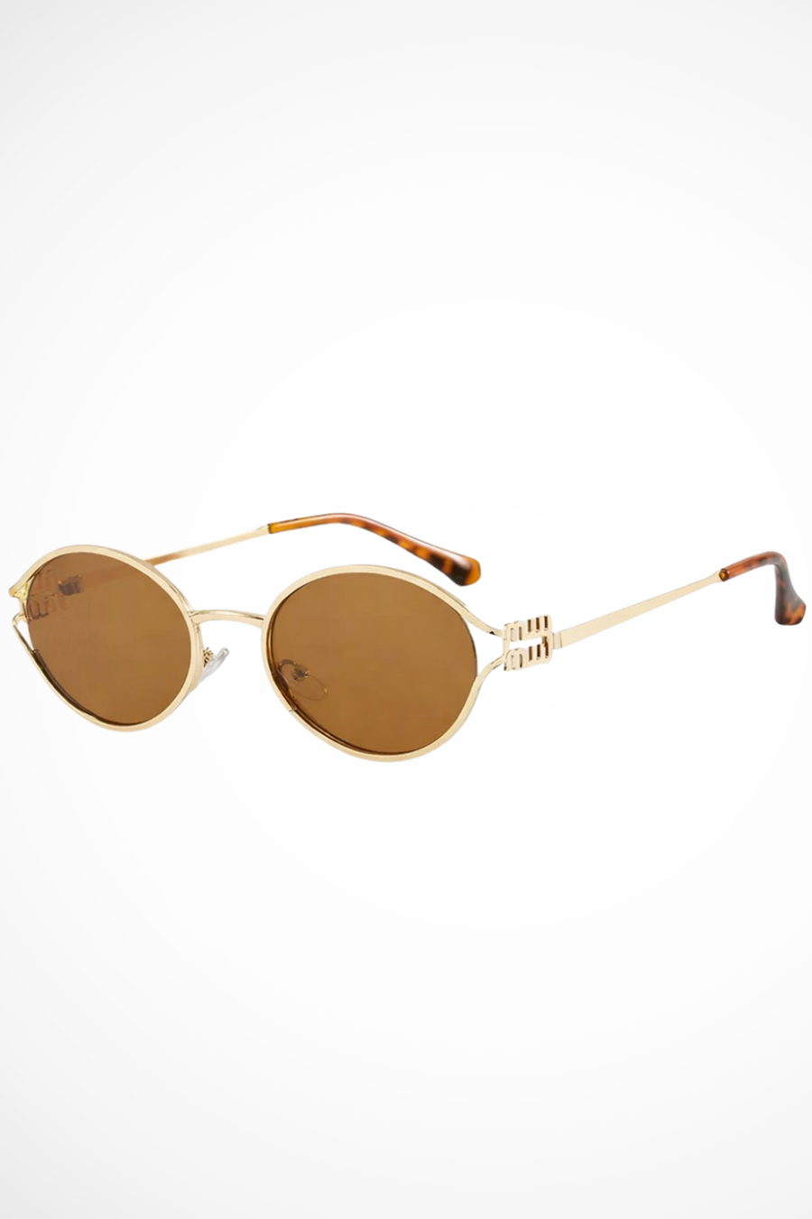 Isobel | Oval Gold Metal Frame Sunglasses