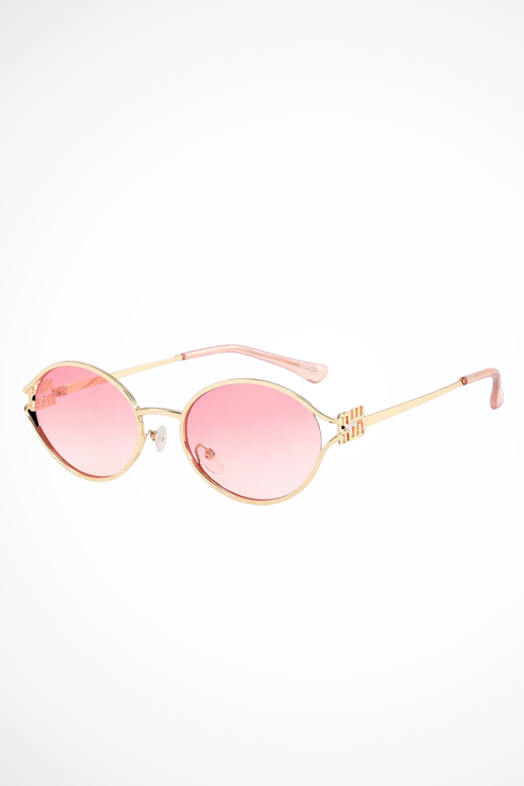 Isobel | Oval Gold Metal Frame Sunglasses