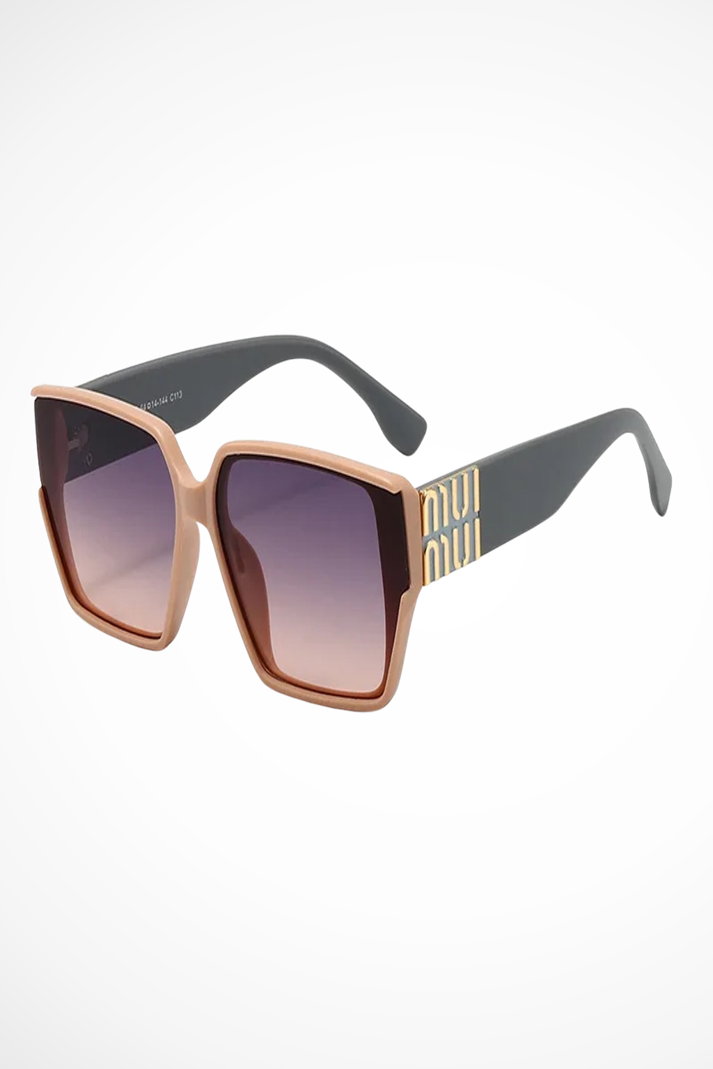 Lysandra | Oversized Square Gold Detail Sunglasses