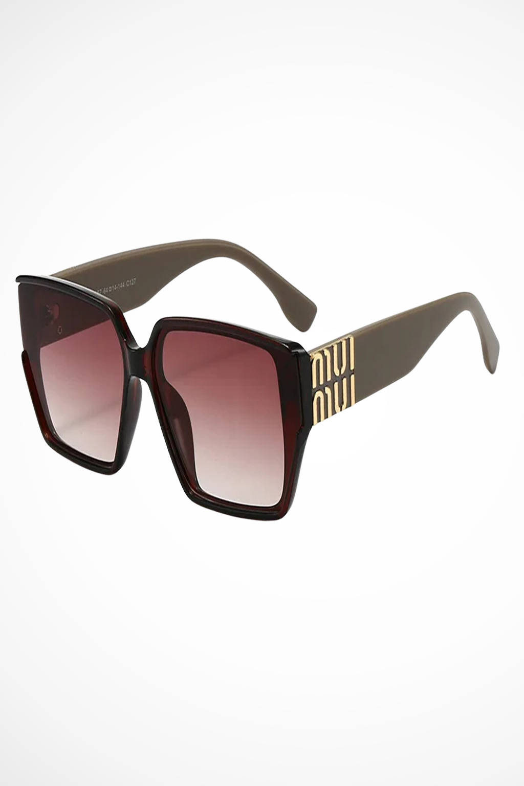 Lysandra | Oversized Square Gold Detail Sunglasses