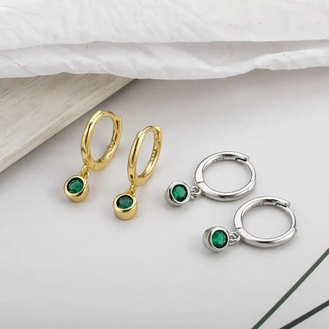 Shimmering Green Zircon Earrings
