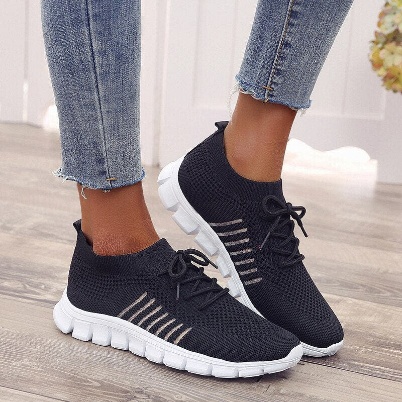 Suzanne | Mesh Lace-Up Comfort Sneakers